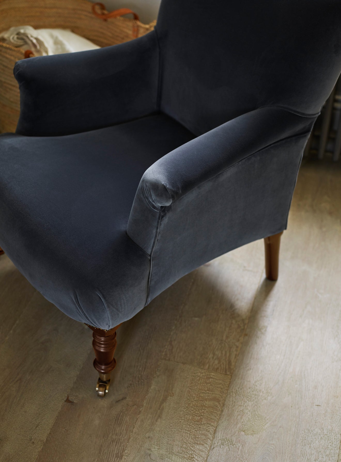 Fauteuil Finley, velours gris anthracite
