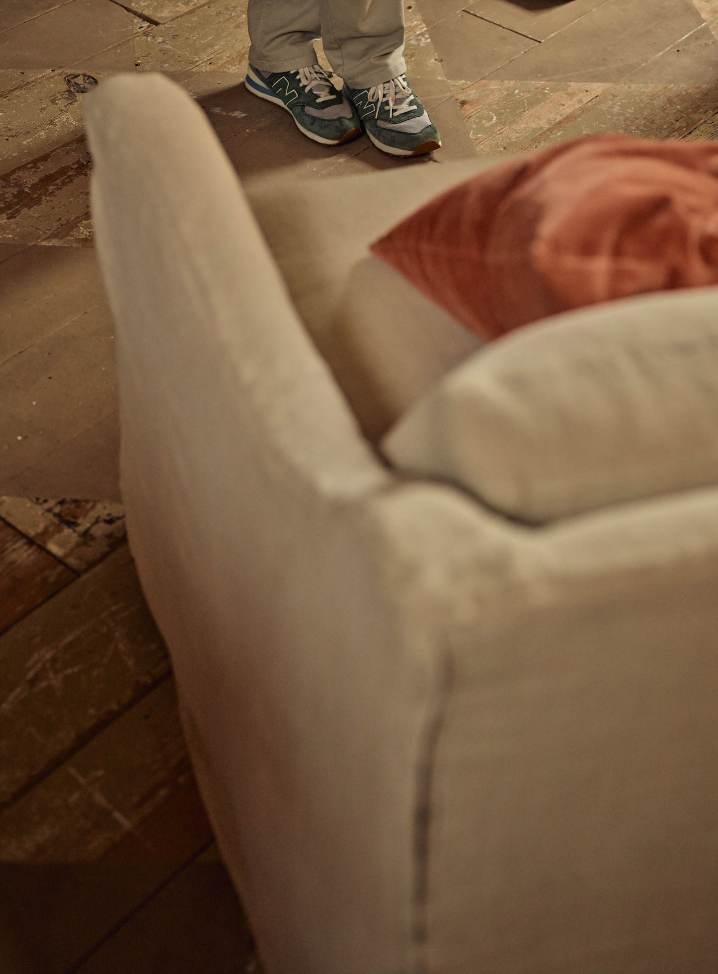 Fauteuil à housse amovible Warren, lin naturel