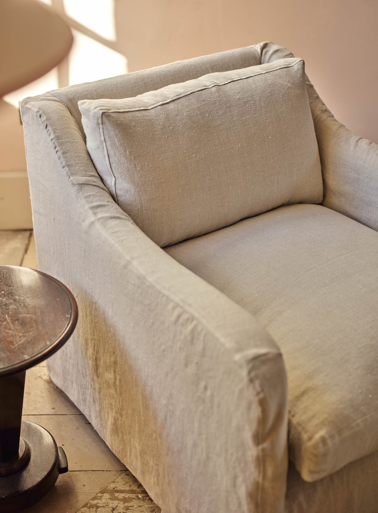 Fauteuil à housse amovible Warren, lin naturel