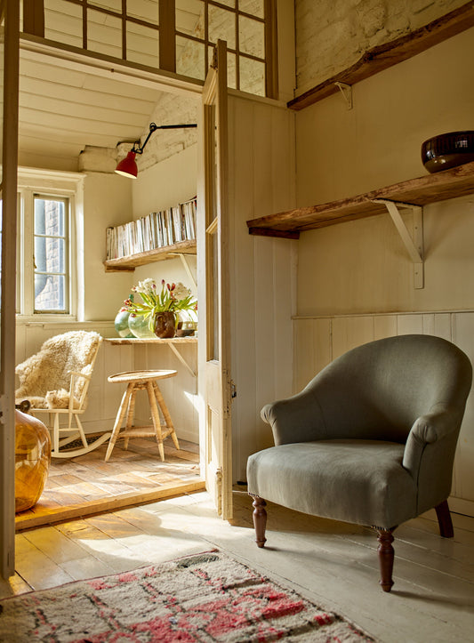 Fauteuil Clandon, lin mousseux