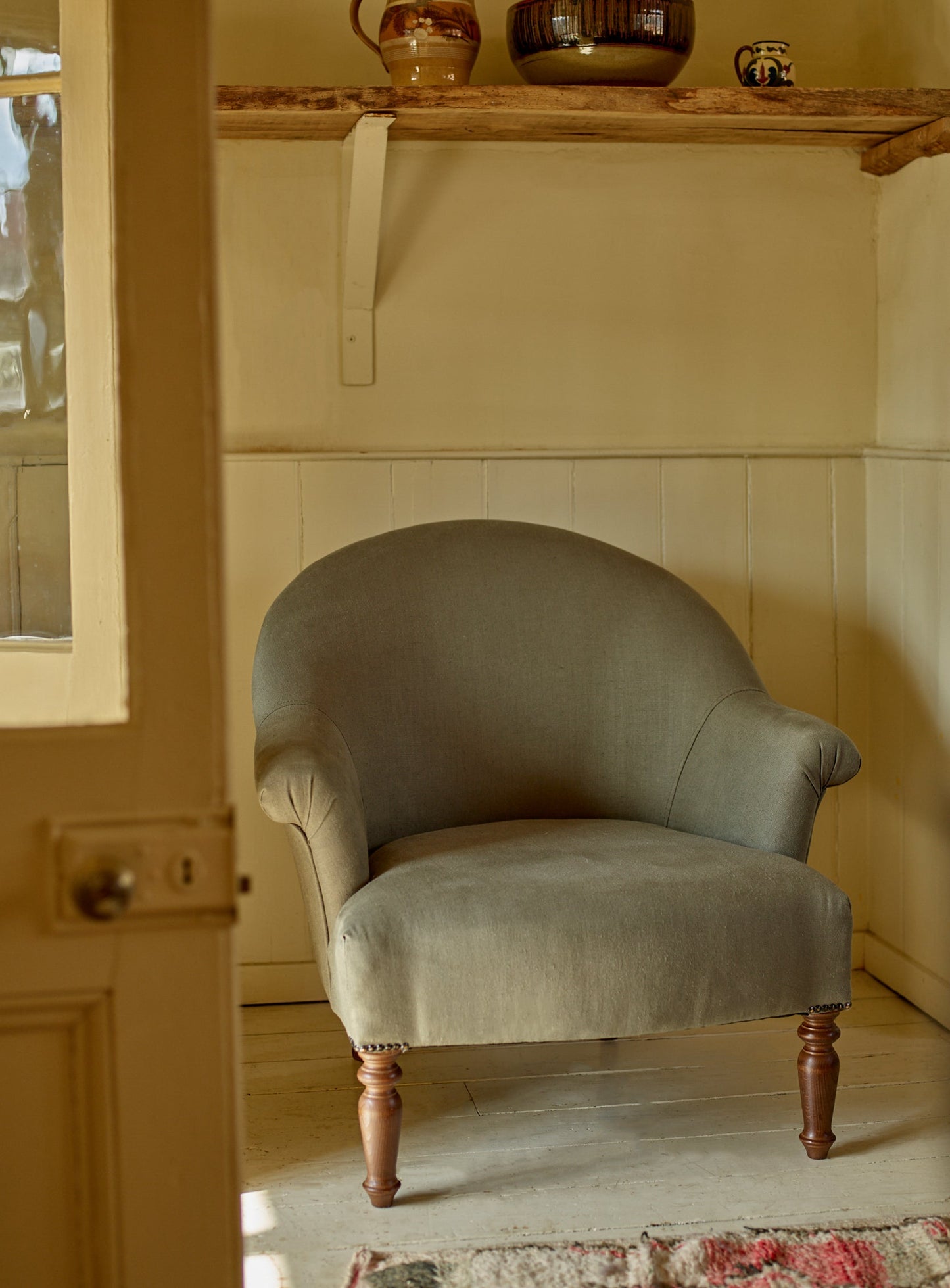 Fauteuil Clandon, lin mousseux