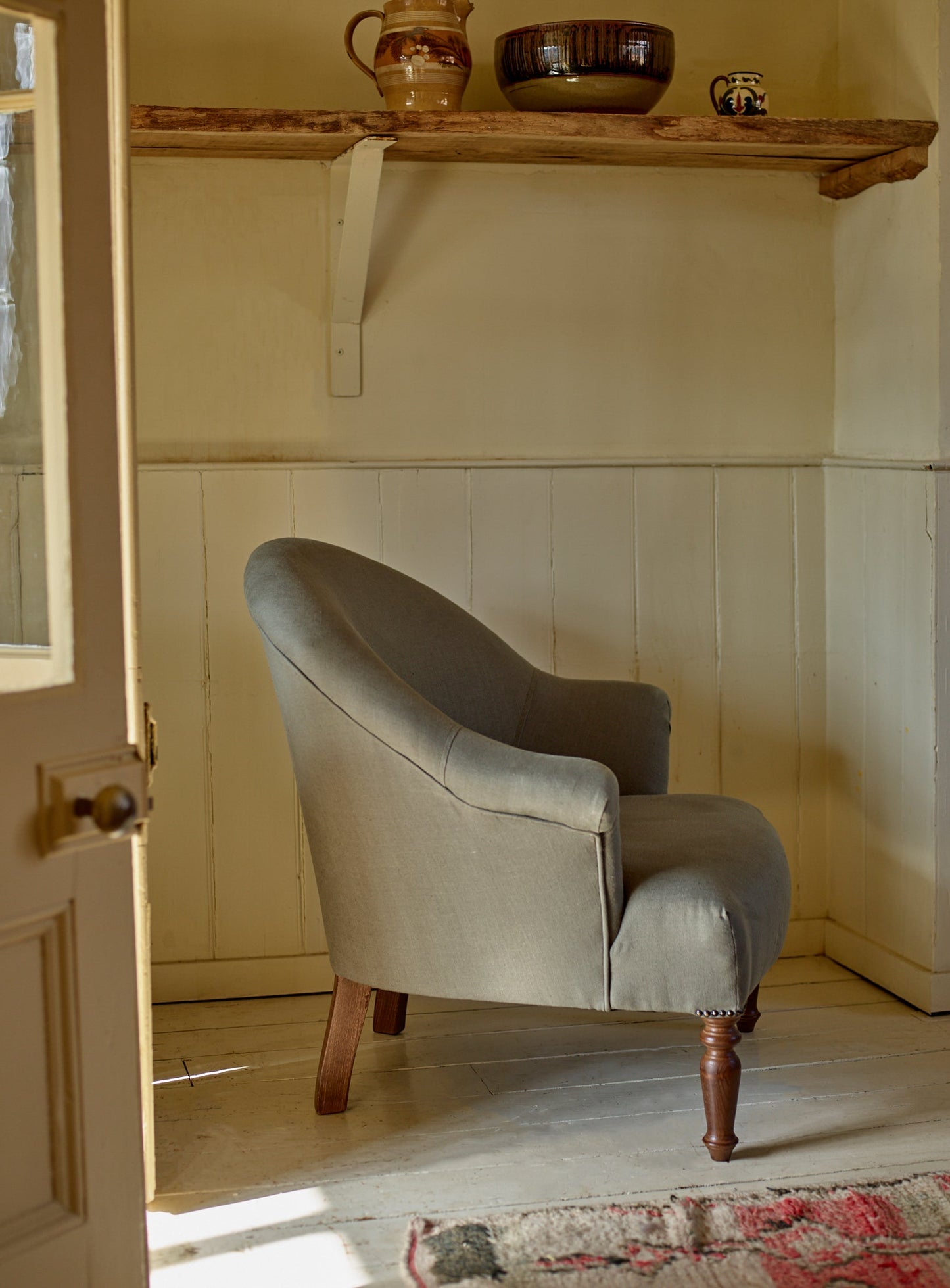 Fauteuil Clandon, lin mousseux
