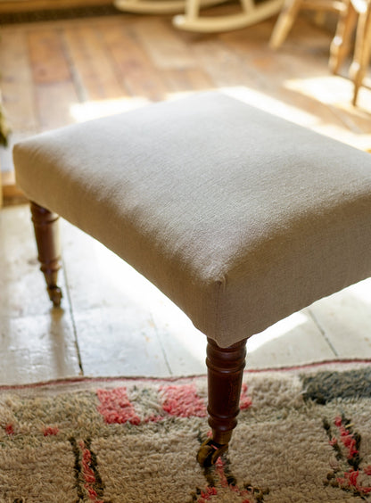 Tabouret Edmund, Petit, Lin Naturel