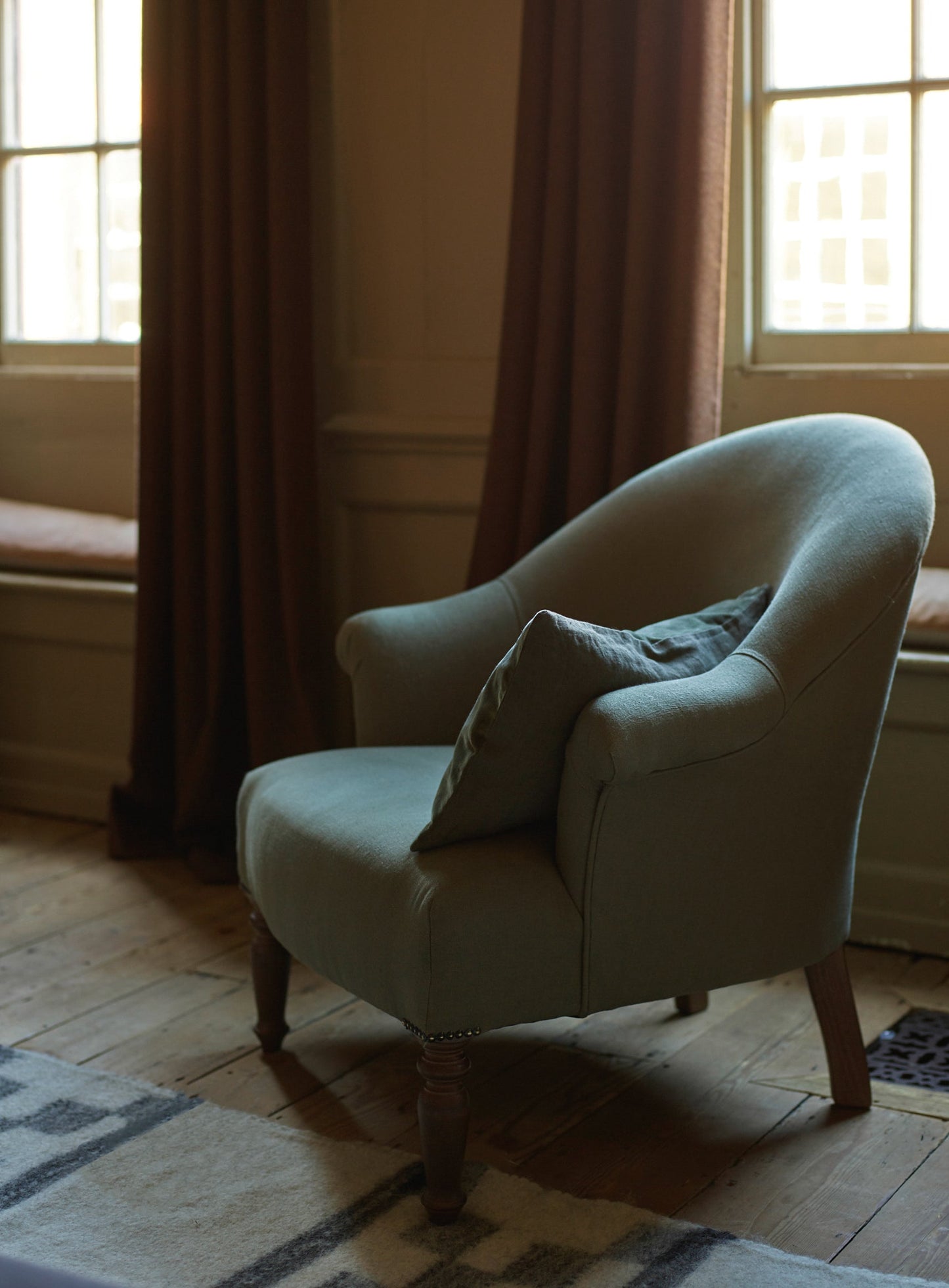 Fauteuil Clandon, lin mousseux