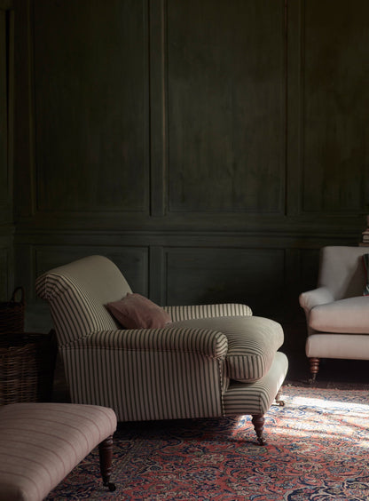 Fauteuil Remy, rayures saumon