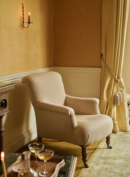 Fauteuil Finley, rayures ocre héritage