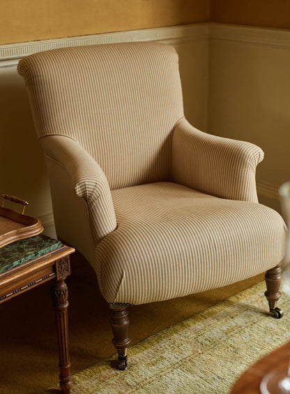 Fauteuil Finley, rayures ocre héritage