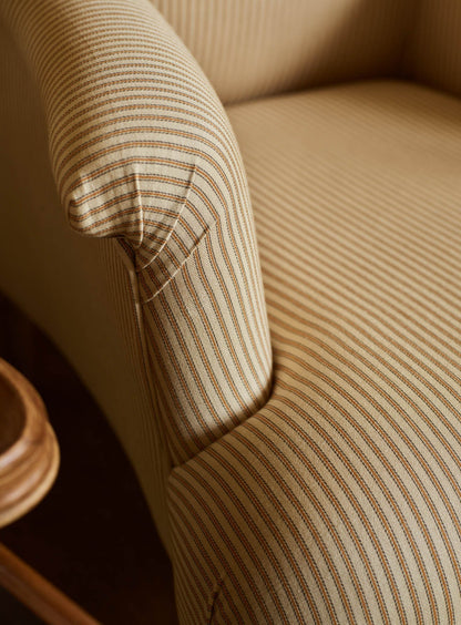 Fauteuil Finley, rayures ocre héritage