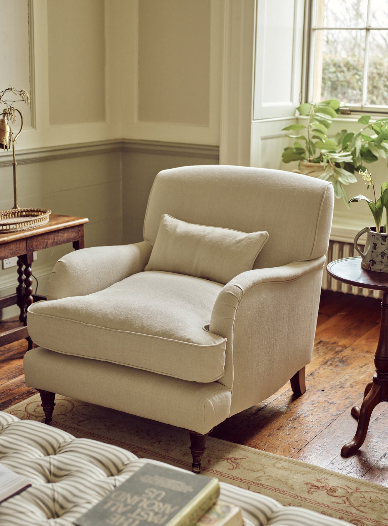 Fauteuil Abington, lin écru