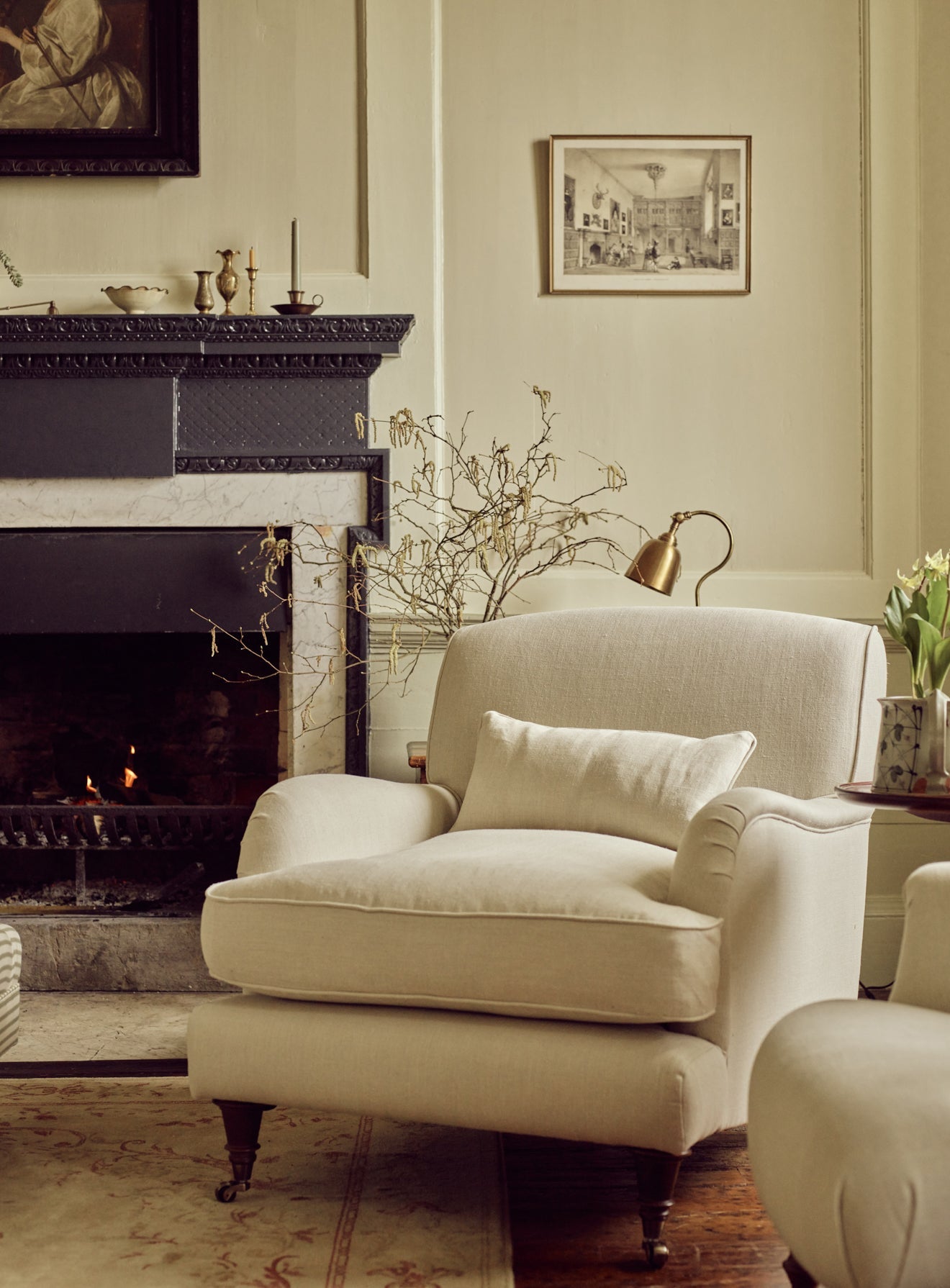 Fauteuil Abington, lin écru