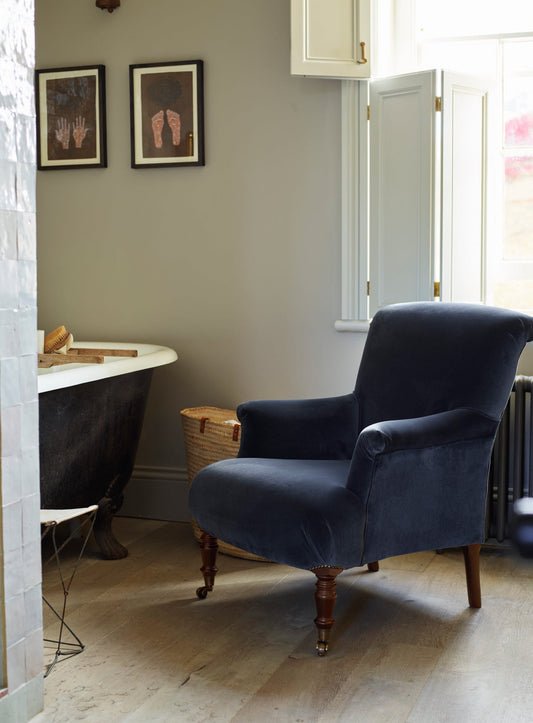 Fauteuil Finley, velours gris anthracite