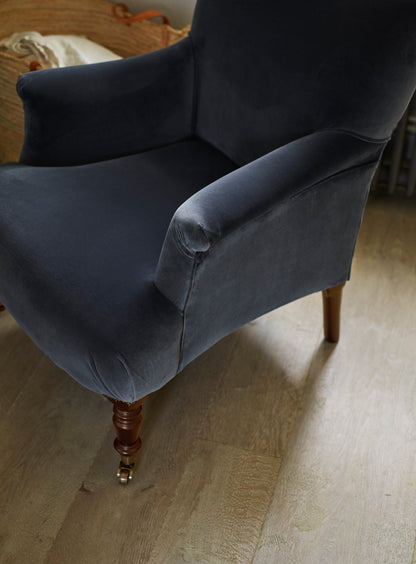 Fauteuil Finley, velours gris anthracite