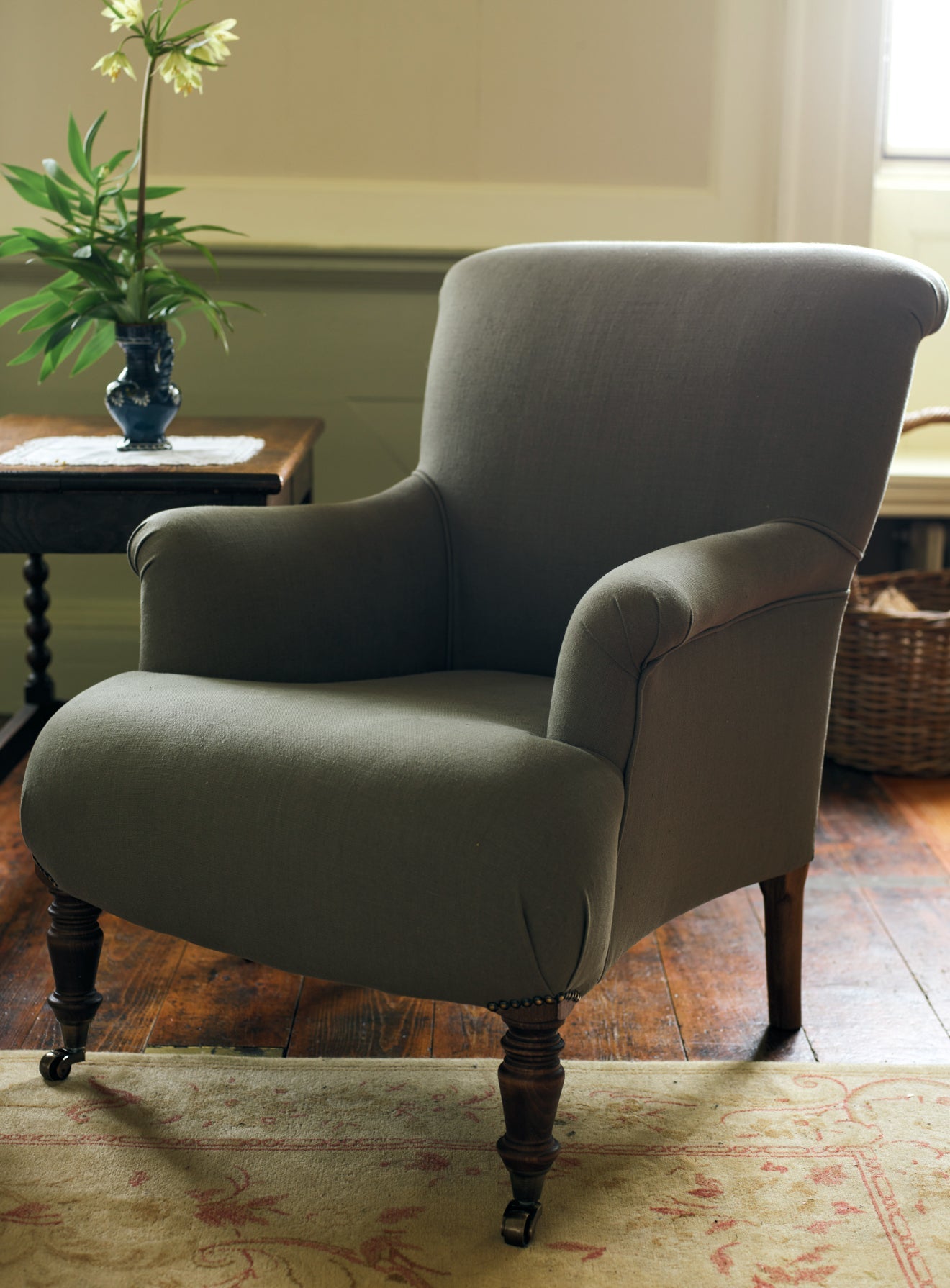 Fauteuil Finley, lin mousseux