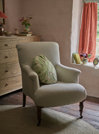 Fauteuil Finley, rayures grises sur fond blanc