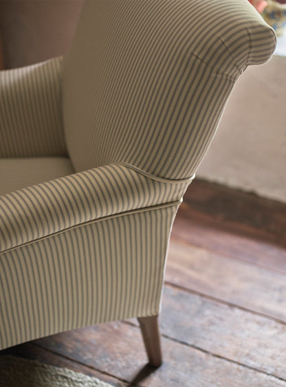 Fauteuil Finley, rayures grises sur fond blanc