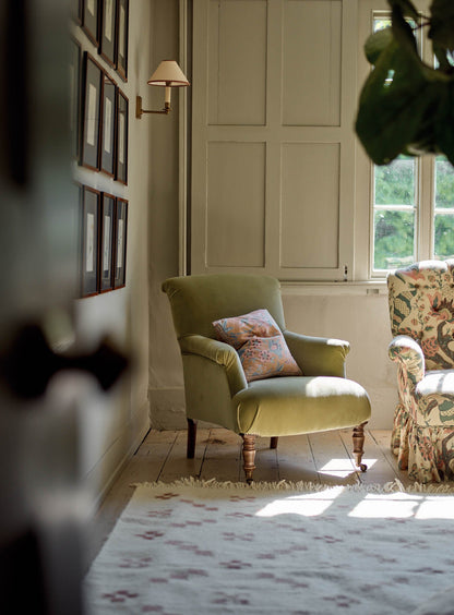 Fauteuil Finley, velours vert sauge