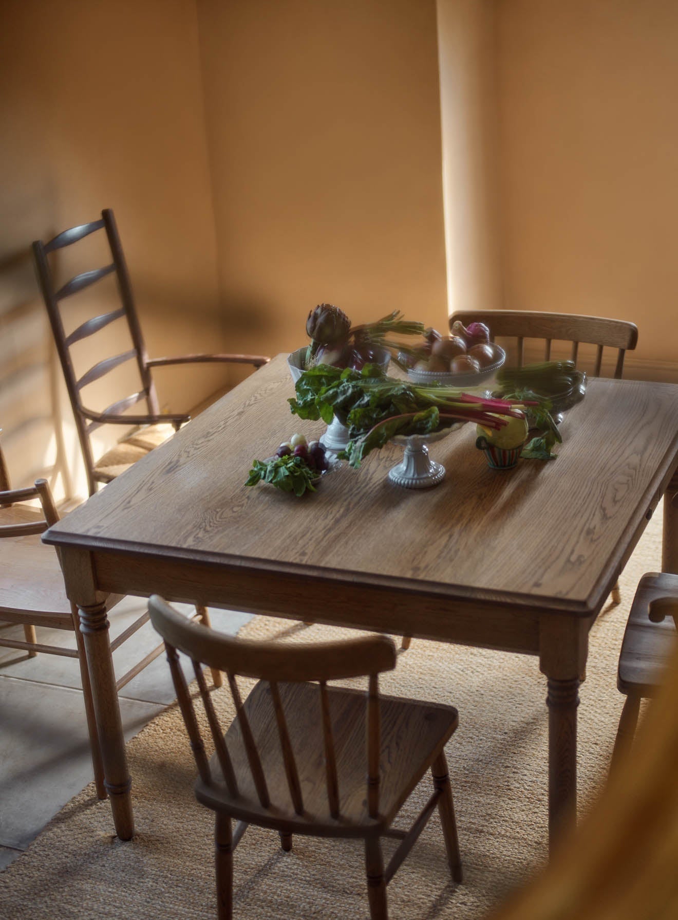 Table de salle à manger carrée en chêne Stanton