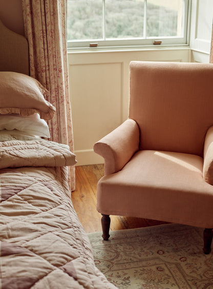 Fauteuil Wilford, lin rose poudré