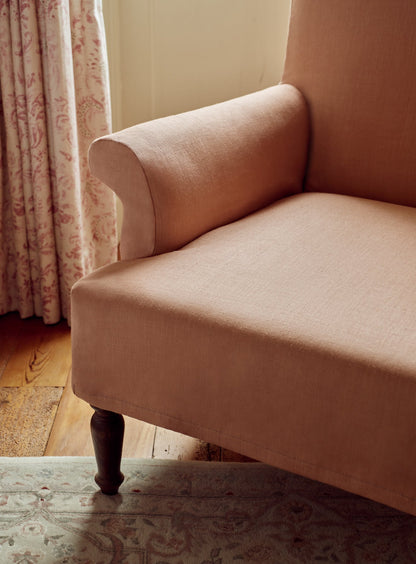 Fauteuil Wilford, lin rose poudré