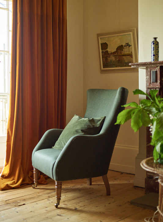 Fauteuil à oreilles Bromley, laine de mousse