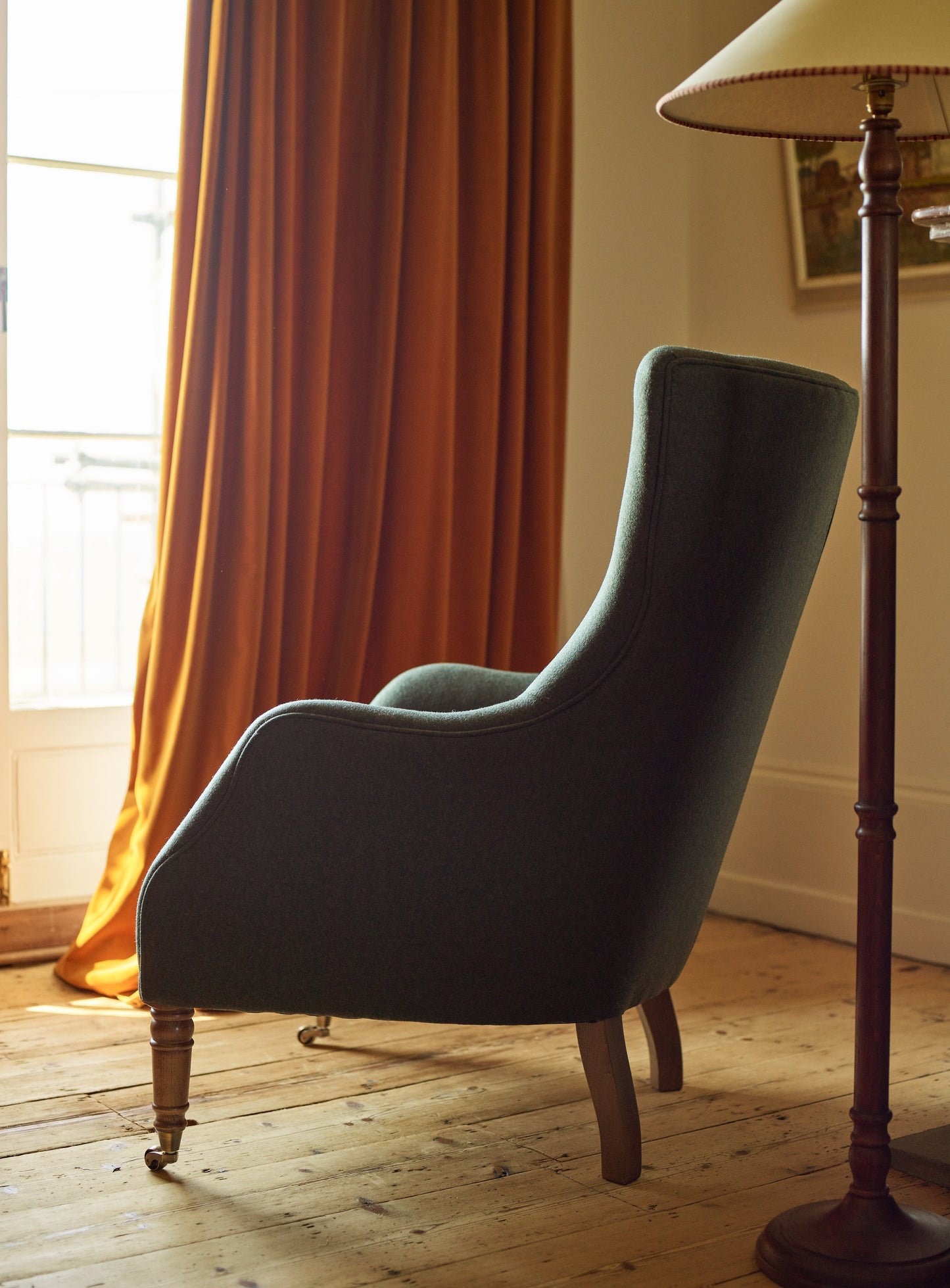 Fauteuil à oreilles Bromley, laine de mousse