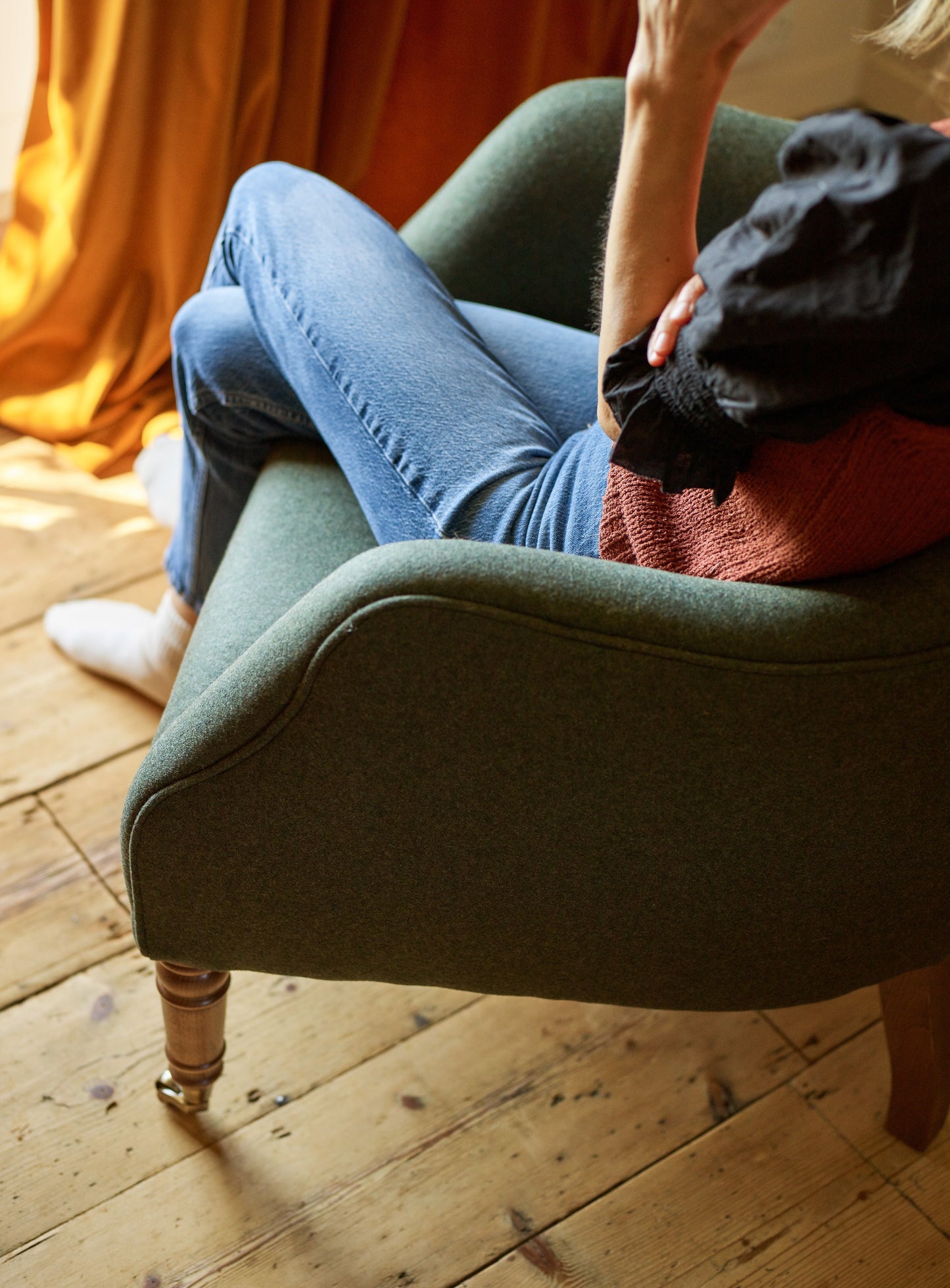 Fauteuil à oreilles Bromley, laine de mousse