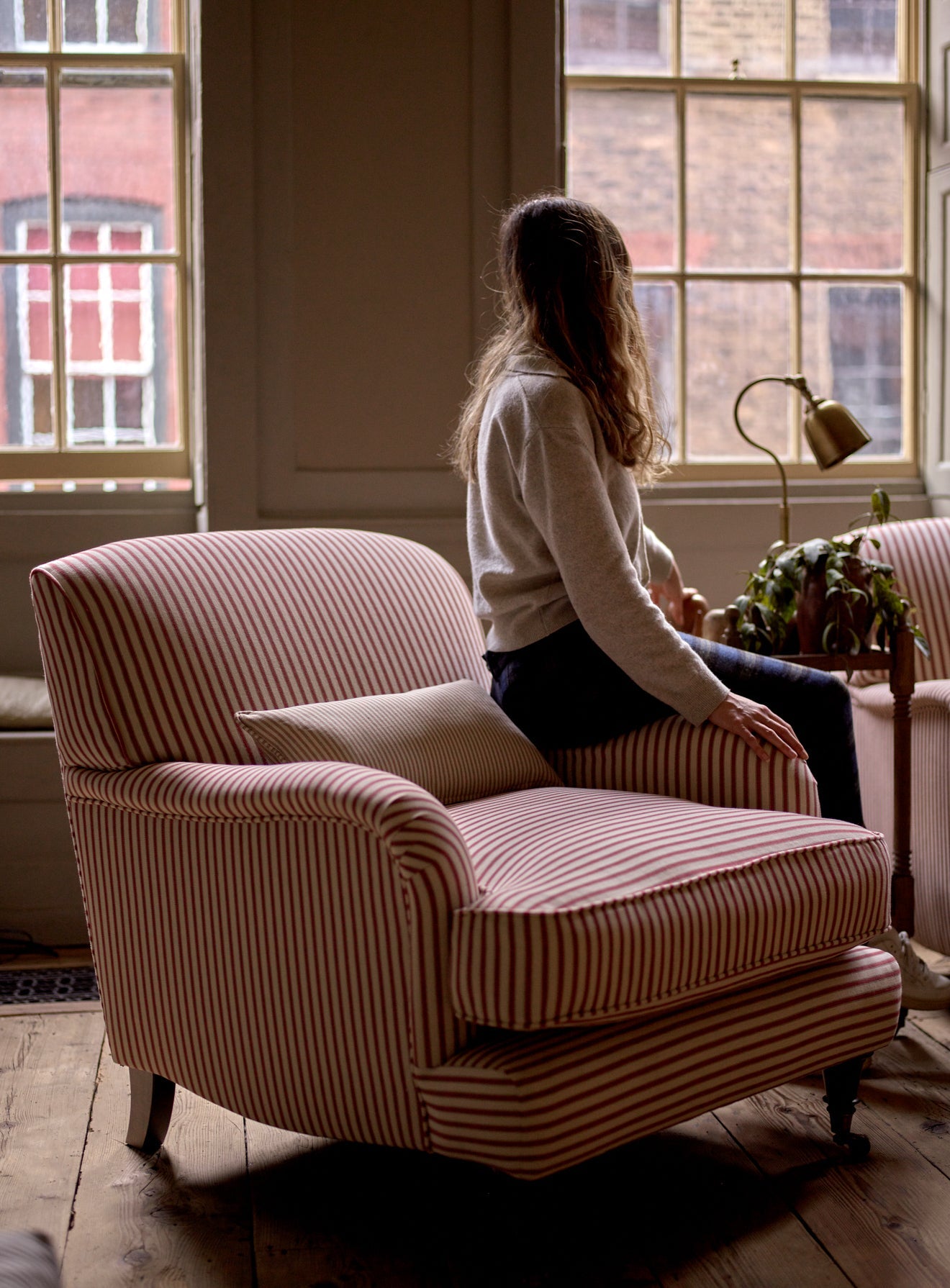 Fauteuil Abington, rayures rouges héritage