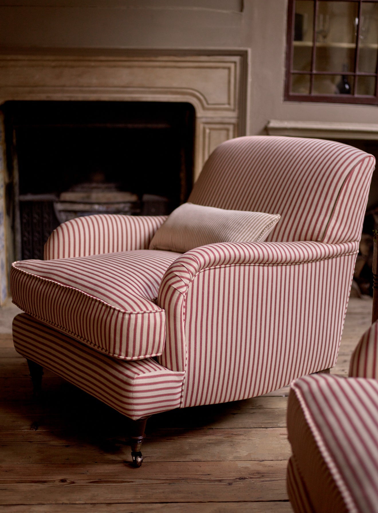 Fauteuil Abington, rayures rouges héritage