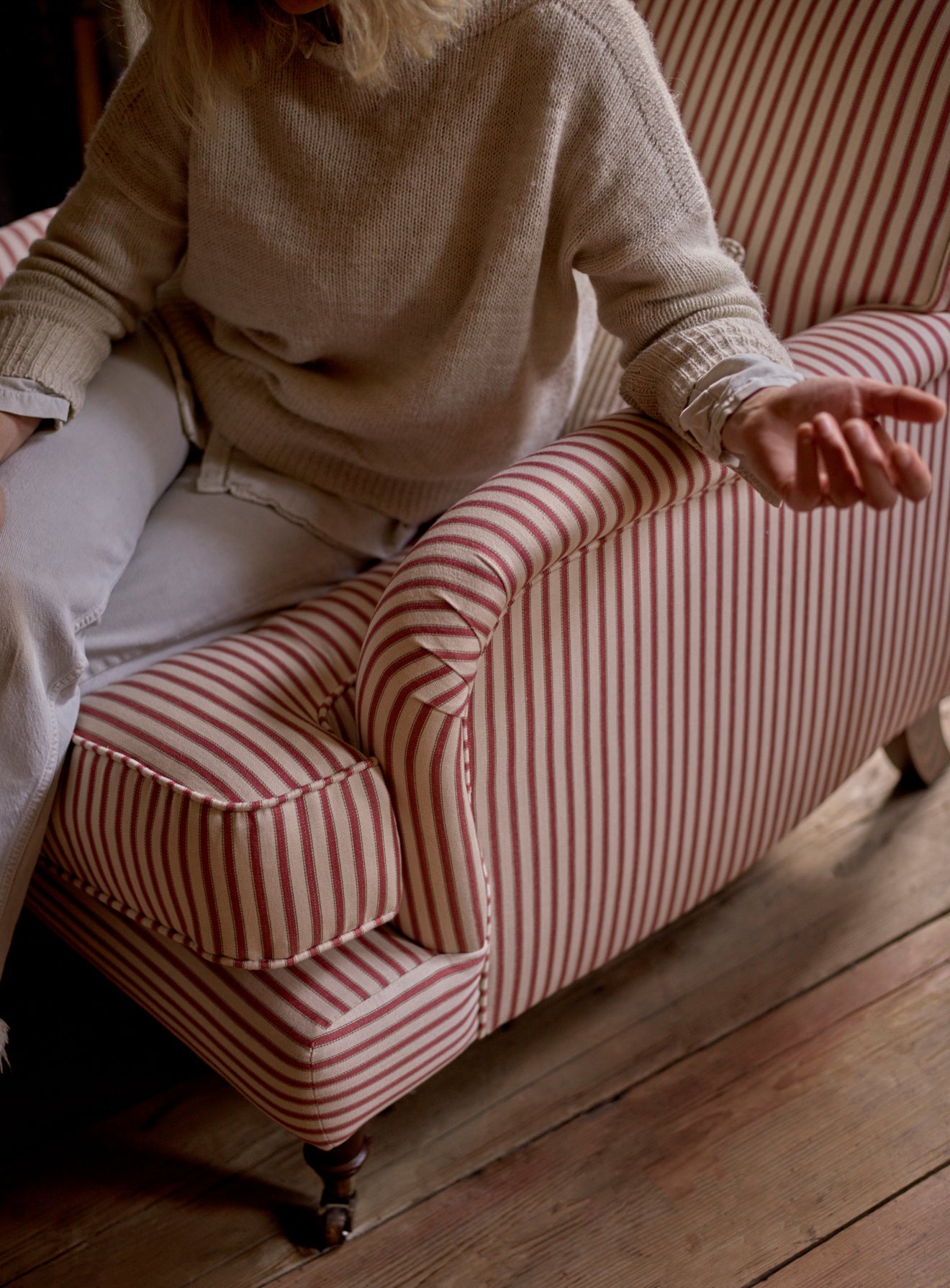 Fauteuil Abington, rayures rouges héritage