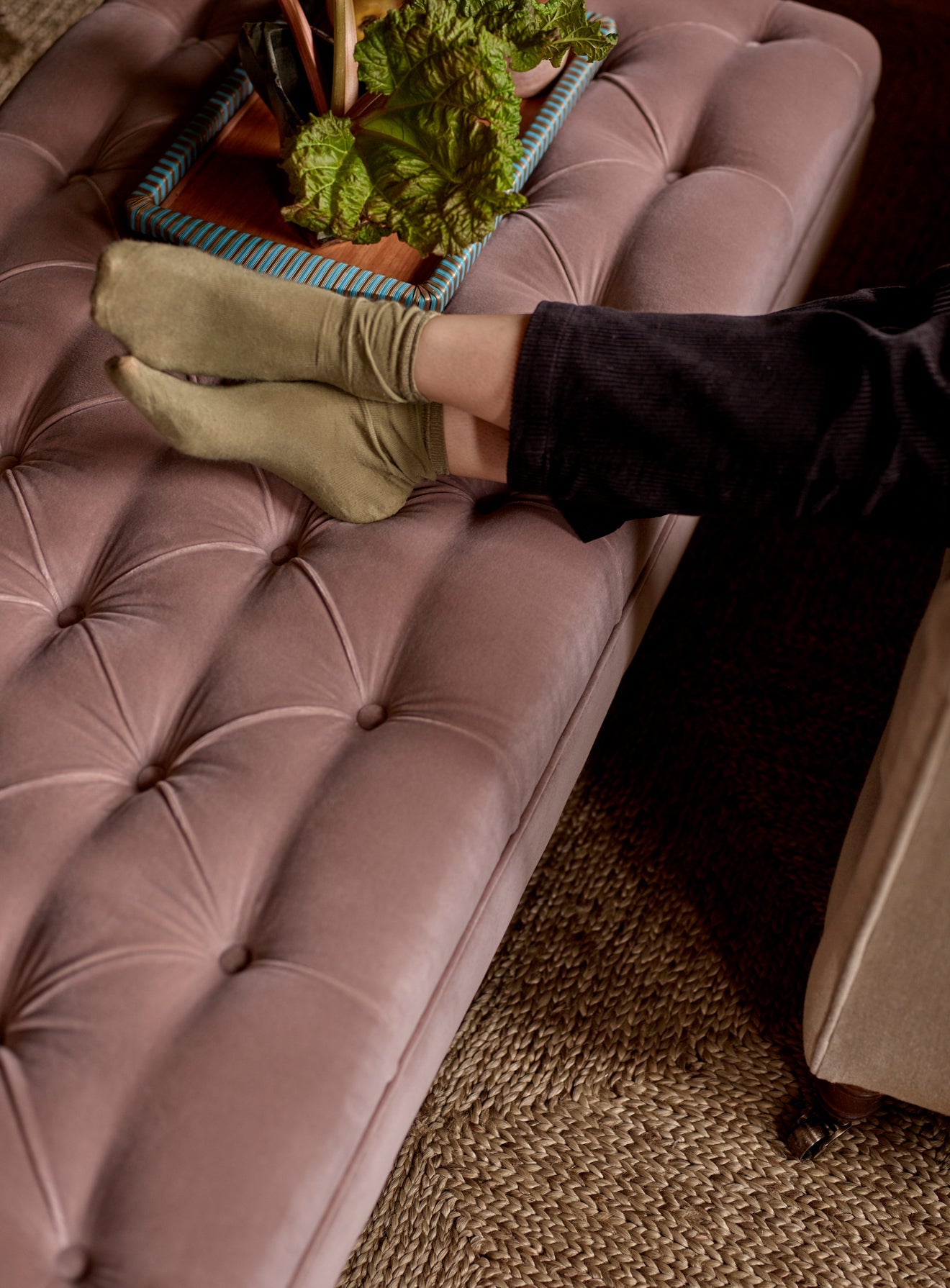 Ottoman Elbert, velours Clover