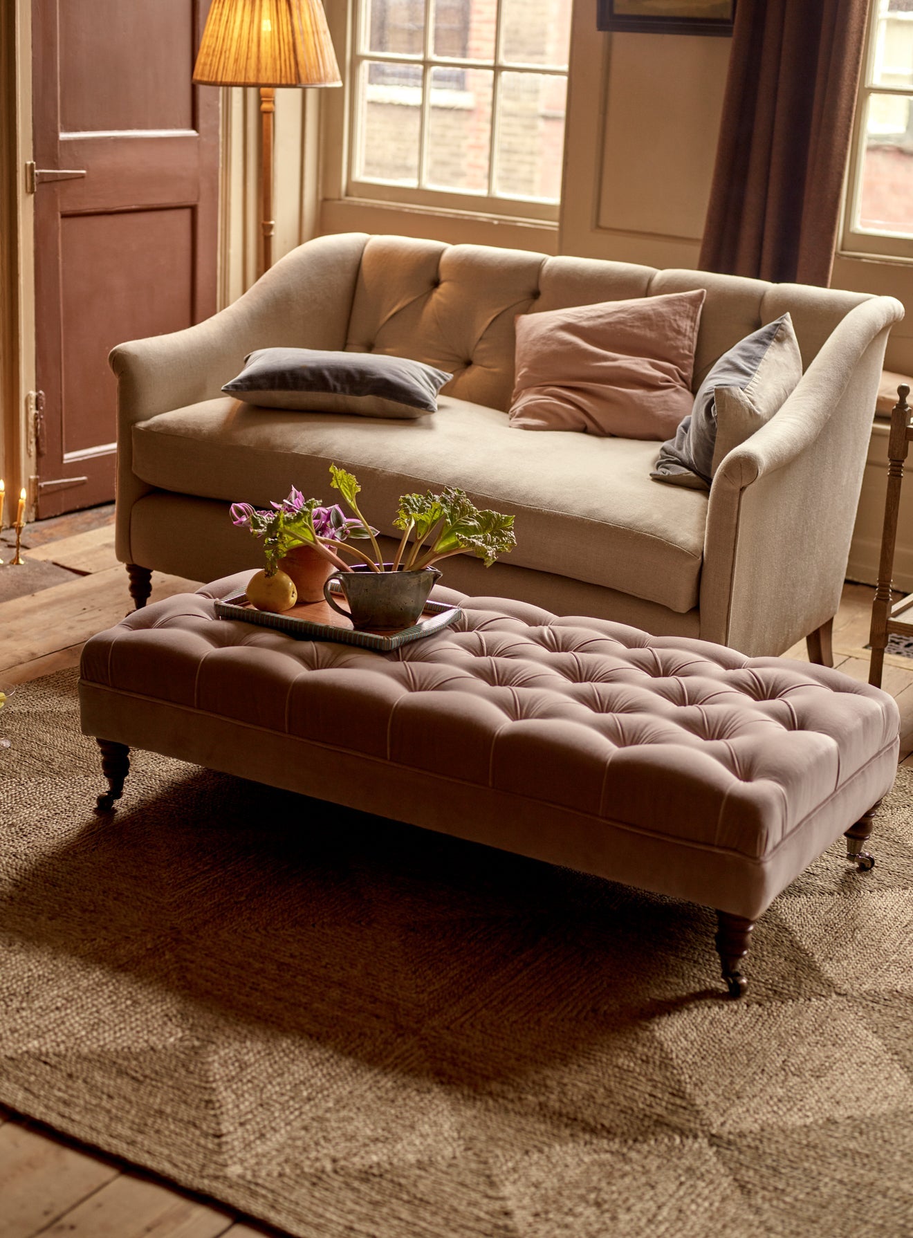 Ottoman Elbert, velours Clover