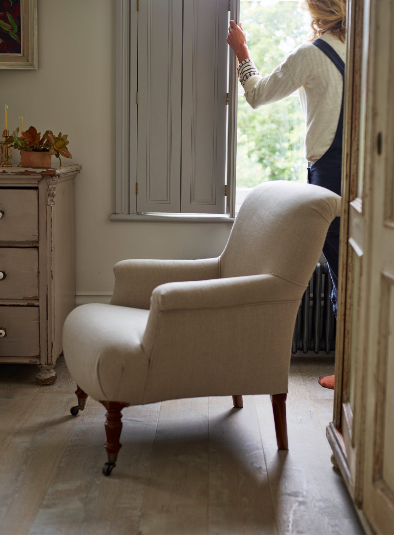 Fauteuil Finley, lin naturel