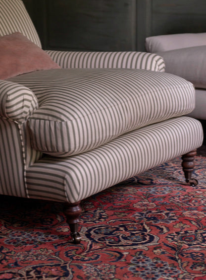 Fauteuil Remy, rayures saumon