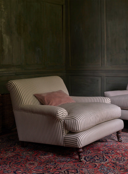 Fauteuil Remy, rayures saumon