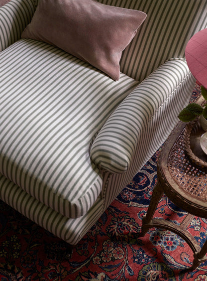 Fauteuil Remy, rayures saumon