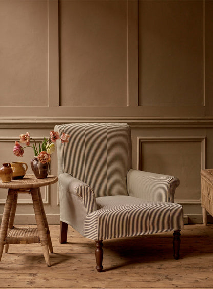 Fauteuil Wilford, rayures noires sur fond blanc