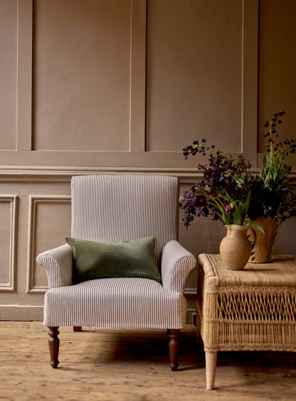 Fauteuil Wilford, rayures noires sur fond blanc